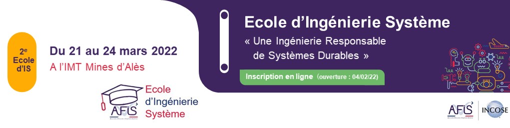 Bannière de Ecole d'Ingénierie Système de l'AFIS, du 21 au 24 mars 2022